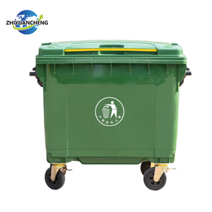 1100L Umweltfreundlicher HDPE Rechteckiger Stehender Recyclingbehälter mit Fußpedal-Deckel und Rädern für den Außenbereich (Induktionstyp) - Product Image 5