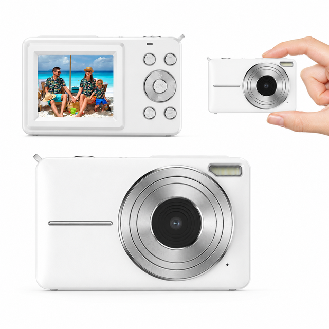 DC01C 4X Digital Zoom 4K Video Compact Digital Camera EIS Portable Point Shoot Rechargeable LED Flash Entry Level Student Camera