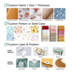 את הרשימה החדשה 100% אורגנית שמיכה ילוד כותנה אורגנית חלוק - Product Image 4