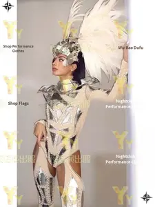 Disfraz de actuación, tecnología exótica antigua, disfraz de fiesta de Teatro de salón para mujer, estampado de poliéster/Rayón con purpurina YSMARKET - Product Image 6