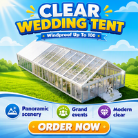 Tente de réception 10x20m pour mariage, chapiteau portable quatre saisons avec revêtement PVC et structure en alliage d'aluminium, imperméable pour événements extérieurs