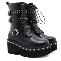 Chaussures de mode pour femmes CHENO, style punk gothique, bottes à talons hauts en cuir pour femmes, nouveau style