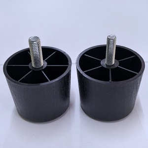 Pieds de canapé en plastique 50 mm, vis M6, réglables, noirs, design minimaliste, installation facile - Product Image 2