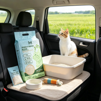 Litière pour chat végétale à base de tofu et de manioc, agglomération rapide, faible poussière, contrôle des odeurs, biodégradable, granulés mixtes, fournisseur en gros