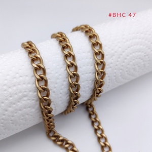 Collier chaîne gourmette épaisse en acier inoxydable, bracelet à maillons lourds, ton or et argent, vente en gros - Product Image 5