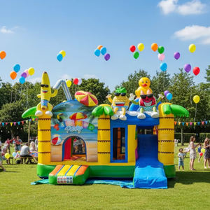 Château Gonflable Multi-Styles en PVC Durable avec Toboggan pour Location Événementielle et Vacances en Bord de Mer - Product Image 1