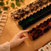 Poussoirs de Mahjong Modernes en Acrylique de Luxe, Résistants à l'Eau et Portables, Effet Écaille de Tortue Nacre Jade - Accessoire de Table de Jeu, Lot de 4 Pièces