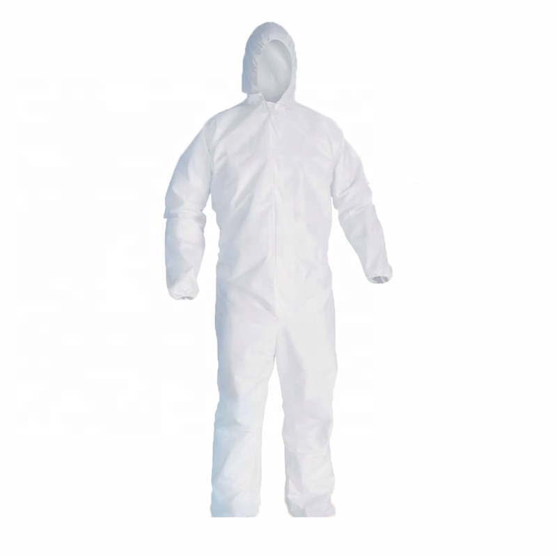 Wholesale Chemical Protection Suit Waterproof And Antistatic Ppes Sms Isolation Coverall Tyvek Hazmat Suit Disposable Coveralls