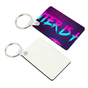 Wholesale Ming Yang HB-01 Durable MDF Wood Base Keychains UV Printed PVC Silicone Laser Engraved Logo PU Acrylic Metal Plastic