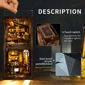 New Style 3D Wooden <strong>Puzzle</strong> Jigsaw Home Decoration MDF Cafe Wooden 3d <strong>Puzzle</strong> Book Nooks For Christmas Gifts - Product Image 3