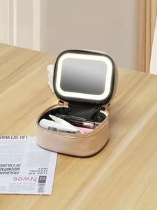 Trousse de Maquillage Portable de <span class=keywords><strong>Luxe</strong></span> Personnalisable avec Miroir LED, Mini Sac de Toilette pour Rouge à Lèvres, Nouveau Design, Petite Capacité, Cosmétique Durable - Product Image 5