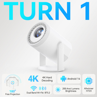 Mini projecteur intelligent portable compatible 4K, projecteur LCD 720P pour le camping, les films et le cinéma à domicile