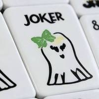 Nouvelles Tuiles de Mahjong Américain Double Couche en Acrylique Noir et Blanc, Thème Fantôme d'Halloween, pour 4 Joueurs, Saisonnier, Luxe Moderne, Portable