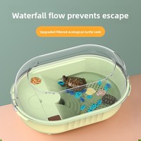 Bassin d'élevage pour tortues en plastique, écologique, durable, 5L, petite plateforme d'escalade, drainage par le fond, aquarium domestique