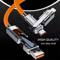 Câble USB Type-C 4-en-1 à charge rapide 65W 5A personnalisé en usine avec gaine en PVC pour ordinateur et imprimante iOS
