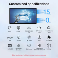 PC industriel 24/7, 15,6, 18,5, 21,5 pouces |   Ordinateur à écran tactile sans ventilateur pour l'usine