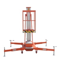 SAGA FIRST 4M-10M Plateforme élévatrice hydraulique à mât unique en aluminium, alimentée AC/DC, élévateur électrique pour personnel, table élévatrice