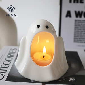 FENN Porte-bougie chauffe-plat en céramique fantôme mignon personnalisé pour Halloween, décoration de table pour hôtels et cafés, vente en gros, cadeau de fête - Product Image 6