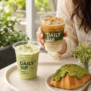 แก้วพลาสติกสำหรับเครื่องดื่มเย็นพร้อมโลโก้สั่งทำ สำหรับกาแฟเย็น ชาผลไม้ สมูทตี้ บรรจุภัณฑ์เครื่องดื่มสำหรับร้านกาแฟ โรงงานผู้ผลิตและจำหน่าย - Product Image 2