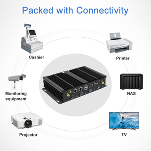 Mini <span class=keywords><strong>PC</strong></span> industriel sans ventilateur, 6 ports COM RS232, double LAN, ordinateur embarqué <span class=keywords><strong>pour</strong></span> l'automatisation PLC CNC OEM <span class=keywords><strong>IDM</strong></span> - Product Image 5