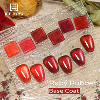Pas de Hema personnalisé Super brillant Top & Base Coat Gel Uv Led diamant trempé 1kg haute brillance Non essuyer Nail Gel Ruby Caoutchouc Base Coat