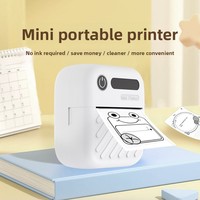 Printer Termal Mini Nirkabel 200DPI Pencetak Label Tanpa Tinta Ukuran Saku Ringan untuk Penggunaan di Toko dan Kantor