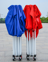 Proveedor Directo de Carpa Plegable para Ferias Comerciales, Color Rojo, con Paredes Laterales, Ventanas Transparentes y Techo Piramidal para Mercados al Aire Libre
