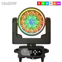 Projecteur à tête mobile 19x20W RGBWAUV 6-en-1 IP66 étanche à pixels individuels 7600K DMX512 RDM pour éclairage de scène extérieur et concerts
