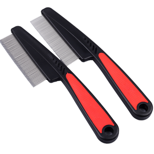 Ensemble de peignes anti-puces pour petits animaux pour chiens chats brosse en plastique TPR pour enlever les tiques des chiens source de charge de traitement des puces emballée dans une boîte - Product Image 5