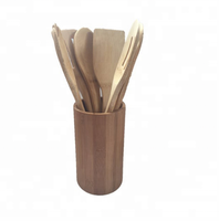Ensemble d'ustensiles de cuisine, retourneur en bambou outil de cuisine meilleure vente cuisine en bois durable 1000 pièces sac Opp maison naturelle