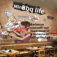 Mur d'affichage en tissu velours pour Barbecue, Restaurant de Hot-Pot, Studio Photo, Exposition d'activités, Étalage de crevettes
