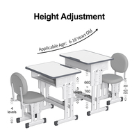 Ensemble bureau et chaise ergonomiques réglables en hauteur S70-DLHN pour enfants et étudiants, idéal pour l'école primaire