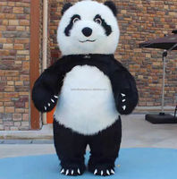 Costume de mascotte gonflable en peluche de coton taille adulte pour Halloween, fêtes, carnaval, événements cosplay, séances photo - Noir