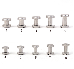 Thép Không Gỉ Đồng Thau Phẳng Đôi Nắp Đinh Tán Chicago Binding Vít Da Thắt Lưng Đinh Tán - Product Image 6