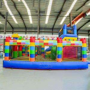 Château gonflable commercial extérieur avec toboggan pour enfants, coloris pastel, fabriqué en Chine - Product Image 2