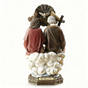 Statua della Sacra Trinità in Resina, Figurina del Padre, del Figlio e dello Spirito Santo a Forma di Colomba, Scultura Religiosa per Altare Domestico e Decorazione della Chiesa - Product Image 4