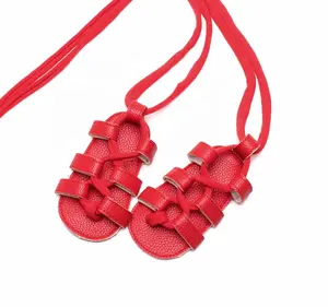 New Summer PU Leather Baby Girls Flat Heels Lace-up Sandals Girls Rome Sandals Baby High Gladiator Sandals Kids