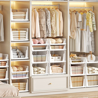 Divisores de Armario de Plástico Plegables, Diseño Plegable, Organizadores de Ropa para Dormitorio, Habitación Individual, Armario, Juego de Cuatro Piezas