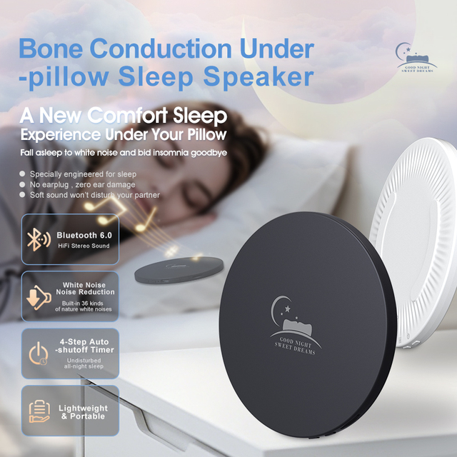 Bone Conduction Under Pillow Sleep Speaker 6.0 White Noise Machine Smart Sleep Aid Device For Insomnia Relief OEM ODM