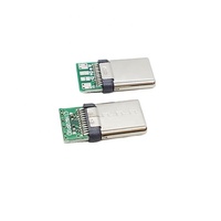 Conector de tipo Usb C de 4 núcleos macho 16 pines 24 pines con conectores de cable de datos PCB USB C