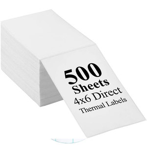 Permanent Adhesive 4x6 Thermal Labels Fanfold 500 stacks Perforation White Mailing Postage Shipping Labels