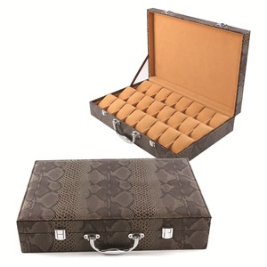 Custom Brown Crocodile Pattern Luxury Jewelry Gift Box Watch Display Packaging Box luxury watch Pu Leather boxes
