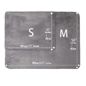 ผ้าห่มสัตว์เลี้ยงแบบกันน้ำ ซักได้ ขายส่ง ผ้าห่มสัตว์เลี้ยงขนฟลีซสีเทาอุ่น ผ้าห่มสุนัข ผ้าห่มแมว ขนนุ่ม อุ่นสบาย - Product Image 2