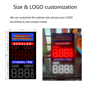 Wasserdicht 8 12 14 16 18 24 Zoll 88,88 8,88 9/10 Rote Tankstelle Preis anzeige Kraftstoffs child Pylon Gas Preis schild LED-Anzeige - Product Image 6