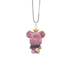 Women's products with cartoon new diamonds inlaid with big headed teddy bear car accessories