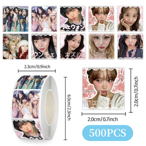 500 pegatinas/rollo KPOP Straykids IVE RIIZE ITZY STAYC NT DREAM Wish Karina Ins <span class=keywords><strong>Jungwon</strong></span> Stayc TWS ZB1 Kickflip Decor Decal - Product Image 3