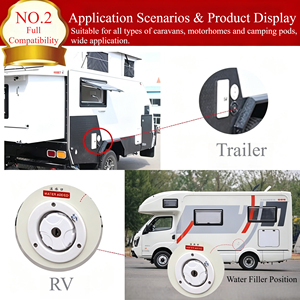 Entrada de Agua Redonda por Gravedad con Llave, Tapa de Llenado de Tanque de Agua ABS para RV, Accesorio de Modificación para Caravana/Autocaravana - Product Image 3