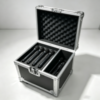 Flight case professionnel en aluminium pour scène, avec intérieur en mousse personnalisé, pour microphones et pieds de micro