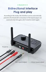B39 2 en 1 Récepteur-émetteur audio <span class=keywords><strong>Bluetooth</strong></span> 5.3 Adaptateur sans fil stéréo 3,5 mm Aux <span class=keywords><strong>RCA</strong></span> pour deux appareils TV Voiture PC Casque - Product Image 5