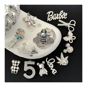 Wholesale Luxury Bling Charms Rhinestone Metal Designer Shoe Charms Fashion Designer Charms Diamond Shoe Decoration